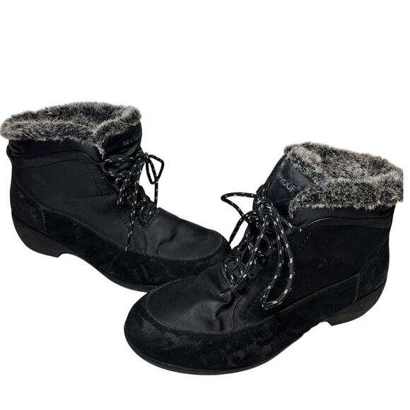 Weatherproof Size 10 Grey and Black Gorpcore Linda Hiking Outdoor Faux Fur Boots - Picture 1 of 12